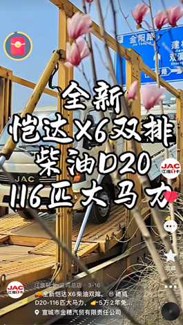 全新愷達X6柴油雙排，德威D20-116匹大馬力。